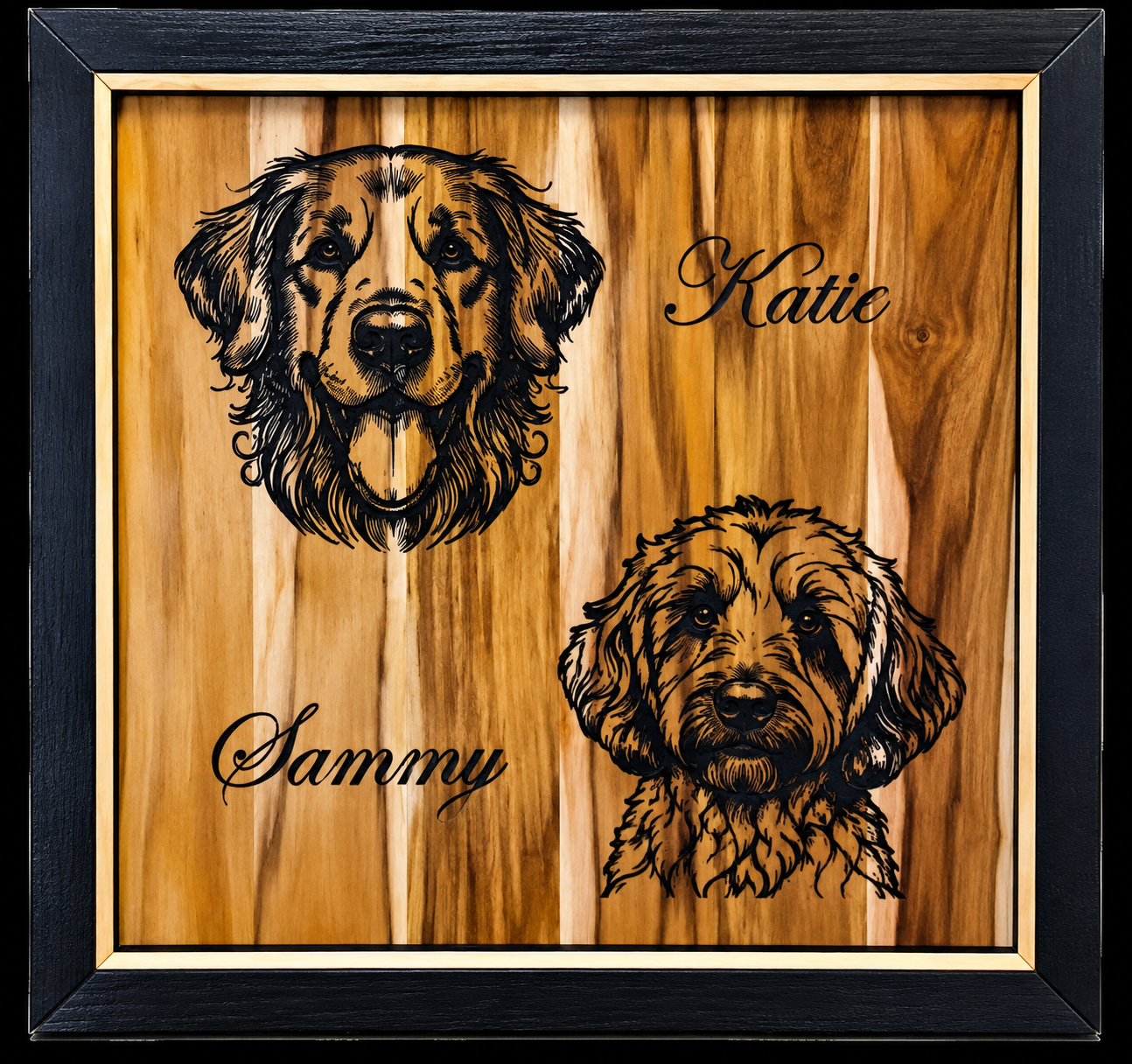 Custom pet portrait of Katie and Sammy